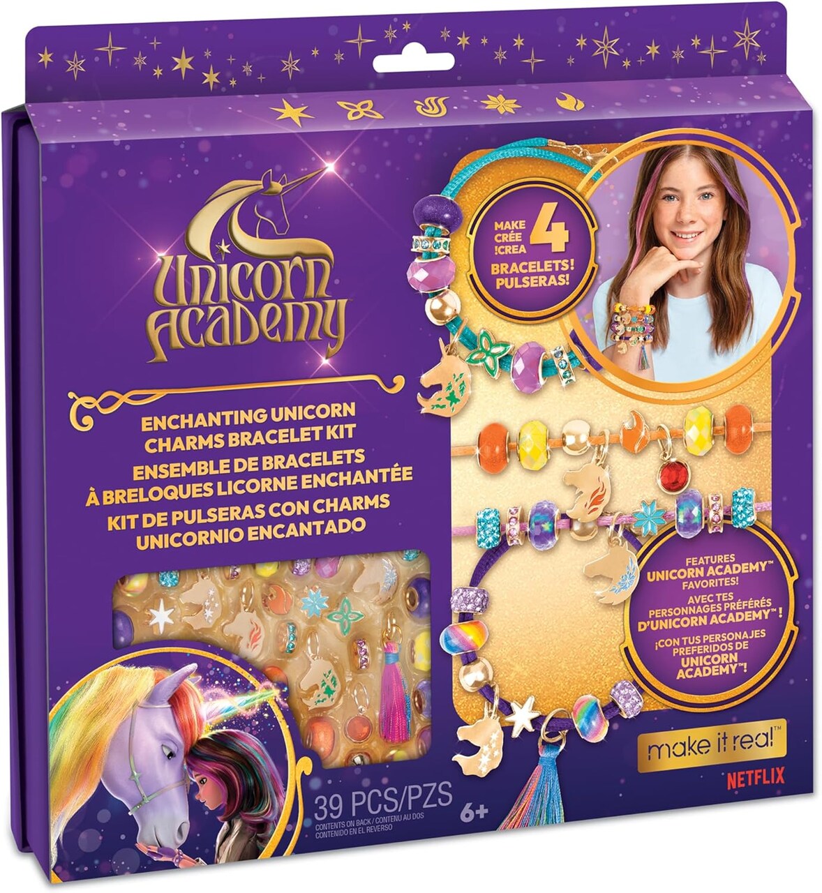 Enchanting Unicorn Charms Bracelet Kit 39pc (Multicolor) 1.85 x 11.02 x 10.75 inches